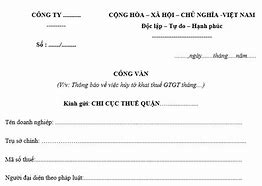 Công Văn Xin Hoàn Thuế Gtgt